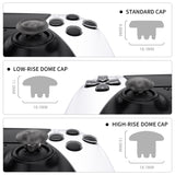 eXtremeRate Clear Black Replacement Swappable Thumbsticks for PS5 Edge Controller, Custom Interchangeable Analog Stick Joystick Caps for PS5 Edge Controller - Controller & Thumbsticks Base NOT Included - P5J103