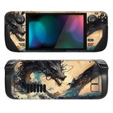 PlayVital Full Set Protective Skin Decal for Steam Deck LCD, Custom Stickers Vinyl Cover for Steam Deck OLED - Tempest Dragon - SDTM090