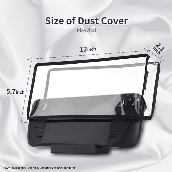 PlayVital Transparent Dust Cover for Steam Deck LCD & OLED Clear Bla