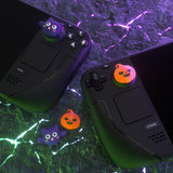 PlayVital Thumb Grip Caps for Steam Deck LCD, for PS Portal Remote Player Silicone Thumbsticks Grips Joystick Caps for Steam Deck OLED - Halloween Pumpkin Bat - YFSDM025