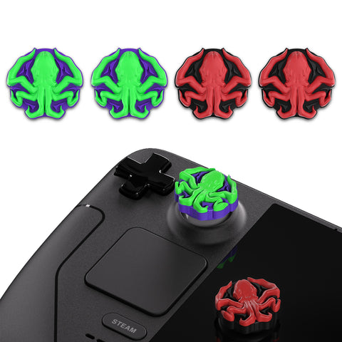 PlayVital Thumb Grip Caps for Steam Deck LCD, for PS Portal Remote Player Silicone Thumbsticks Grips Joystick Caps for Steam Deck OLED - Cthulhu The Octopus - YFSDM022