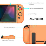 PlayVital ZealProtect Soft Protective Case for Nintendo Switch, Flexible Cover Protector for Nintendo Switch with Tempered Glass Screen Protector & Thumb Grip Caps & ABXY Direction Button Caps - Apricot Yellow - RNSYM5012