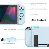 PlayVital ZealProtect Soft Protective Case for Nintendo Switch, Flexible Cover for Switch with Tempered Glass Screen Protector & Thumb Grips & ABXY Direction Button Caps - Santa Deer - RNSYV6052