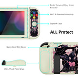 PlayVital ZealProtect Soft Protective Case for Nintendo Switch, Flexible Cover for Switch with Tempered Glass Screen Protector & Thumb Grips & ABXY Direction Button Caps - Darkling Sheep - RNSYV6056
