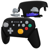 eXtremeRate Classic SwitchCube Style - Black Faceplate Backplate Handles for Switch Pro Controller - Controller NOT Included - FRY003
