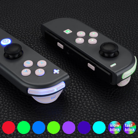 eXtremeRate 7 Colors 9 Modes NS Joycon DFS LED Kit for NS Switch, Multi-Colors Luminated ABXY Trigger Cherry Blossoms Pink Classical Symbols Face Buttons for NS Switch & Switch OLED Model JoyCon - JoyCon NOT Included - NSLED015G2