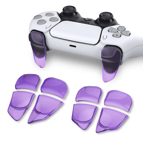 PlayVital BLADE 2 Pairs Shoulder Buttons Extension Triggers for ps5 Controller, Game Improvement Adjusters for PS Portal Remote Player, Bumper Trigger Extenders for ps5 Edge Controller - Clear Atomic Purple - PFPJ087