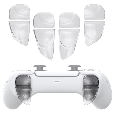 PlayVital BLADE 2 Pairs Shoulder Buttons Extension Triggers for ps5 Controller, Game Improvement Adjusters for PS Portal Remote Player, Bumper Trigger Extenders for ps5 Edge Controller - Semi-Transparent Clear - PFPJ104