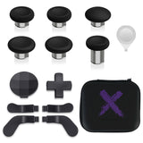 eXtremeRate 13 in 1 Component Pack Kit for Xbox Elite Series 2 Controller, 6 Metal Thumbsticks & Adjustment Tool, 2 D-Pads, 4 Paddles for Xbox Elite Series 2 Core Controller - Black &MetallicSilver - IL901
