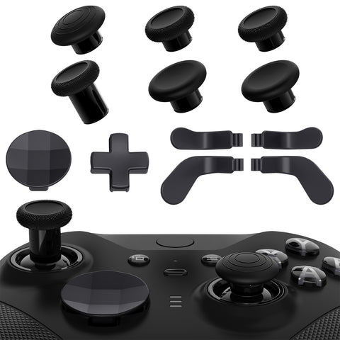 eXtremeRate 13 in 1 Component Pack Kit for Xbox Elite Series 2 Controller, 6 Metal Thumbsticks & Adjustment Tool, 2 D-Pads, 4 Paddles for Xbox Elite Series 2 Core Controller - Metallic Black - IL903