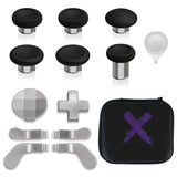 eXtremeRate 13 in 1 Component Pack Kit for Xbox Elite Series 2 Controller, 6 Metal Thumbsticks & Adjustment Tool, 2 D-Pads, 4 Paddles for Xbox Elite Series 2 Core Controller - Metallic Silver - IL902