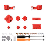 eXtremeRate Classic Red Custom Full Set Buttons for Gameboy Advance SP, Replacement A B L R Button Power On Off Volume Button D-pad Key for GBA SP Console - Console NOT Included - ASPJ102