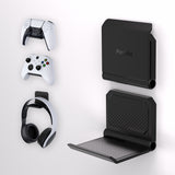 PlayVital 2 Set FOLD Controller Wall Mount for ps5/4, Foldable Wall Stand for Xbox Series X/S, Switch Pro, Gaming Headset Stand, Wall Holder for Xbox Wireless Headset, for Pulse 3D Headset - Black - DMYPFM001