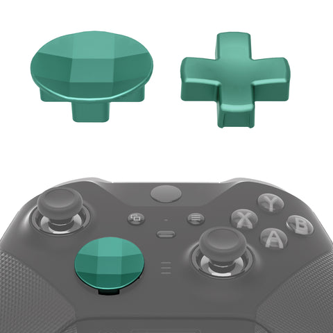 eXtremeRate 2 pcs Metalic Aqua Green Magnetic Stainless Steel D-Pads for Xbox One Elite & Xbox One Elite Series 2 Controller - IL407