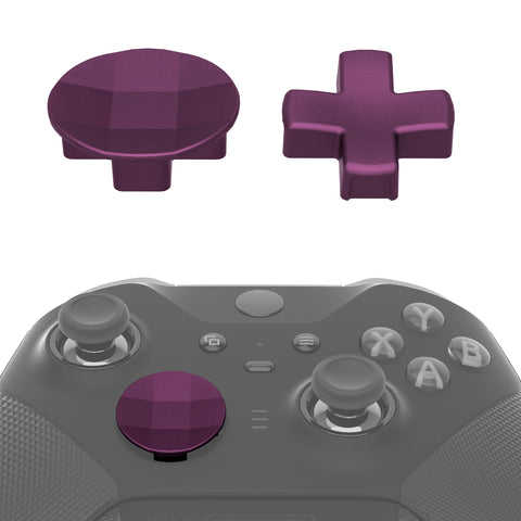 eXtremeRate 2 pcs Metalic Grape Magnetic Stainless Steel D-Pads for Xbox One Elite & Xbox One Elite Series 2 Controller - IL406