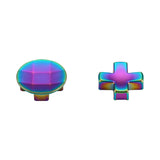 eXtremeRate 2 pcs Metalic Rainbow Aura Blue & Purple Magnetic Stainless Steel D-Pads for Xbox One Elite & Xbox One Elite Series 2 Controller - IL409