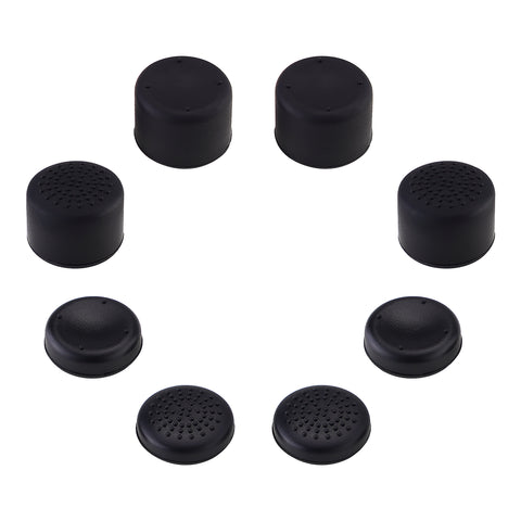 eXtremeRate 4 Pairs Black Anti-Slip Silicone Extended Length Thumb Grips Thumbstick Caps Case Cover for Nintendo Switch and Switch OLED Joy-con, Controller Joystick Cover Caps for Nintendo Switch Lite-NSPJ0122