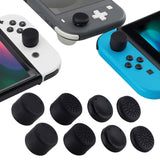 eXtremeRate 4 Pairs Black Anti-Slip Silicone Extended Length Thumb Grips Thumbstick Caps Case Cover for Nintendo Switch and Switch OLED Joy-con, Controller Joystick Cover Caps for Nintendo Switch Lite-NSPJ0122