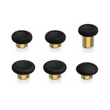 eXtremeRate 6 in 1 Metal Replacement Thumbsticks for Xbox Elite Series 2 Controller, Black & Metallic Hero Gold Swappable Magnetic Analog Stick Joystick Caps for Xbox Elite 2 Core Controller (Model 1797) - IL803