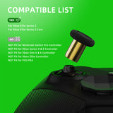 eXtremeRate 6 in 1 Metal Replacement Thumbsticks for Xbox Elite Series 2 Controller, Black & Metallic Hero Gold Swappable Magnetic Analog Stick Joystick Caps for Xbox Elite 2 Core Controller (Model 1797) - IL803