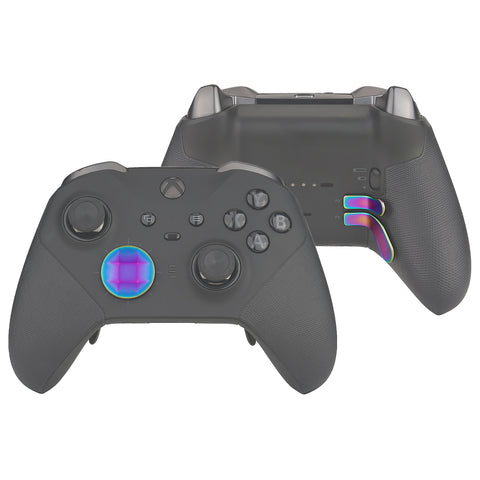 eXtremeRate 6 in 1 Metallic Rainbow Aura Blue & Purple Replacement Magnetic Stainless Steel Back Paddles For Xbox Elite & Elite Series 2 Controller - IL509