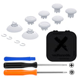 eXtremeRate EDGE Sticks Interchangeable Thumbsticks for Xbox Core Controller, Robot White Swappable Analog Stick Joystick for Xbox One S/X, Xbox Elite V1 Controller, for Nintendo Switch Pro Controller - AGLX3M002