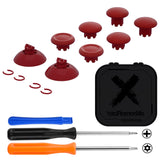 eXtremeRate EDGE Sticks Interchangeable Thumbsticks for Xbox Core Controller, Carmine Red Swappable Analog Stick Joystick for Xbox One S/X, Xbox Elite V1 Controller, for Nintendo Switch Pro Controller - AGLX3M004