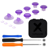 eXtremeRate EDGE Sticks Interchangeable Thumbsticks for Xbox Core Controller, Clear Atomic Purple Swappable Analog Stick Joystick for Xbox One S/X, Xbox Elite V1 Controller, for Nintendo Switch Pro Controller - AGLX3M008