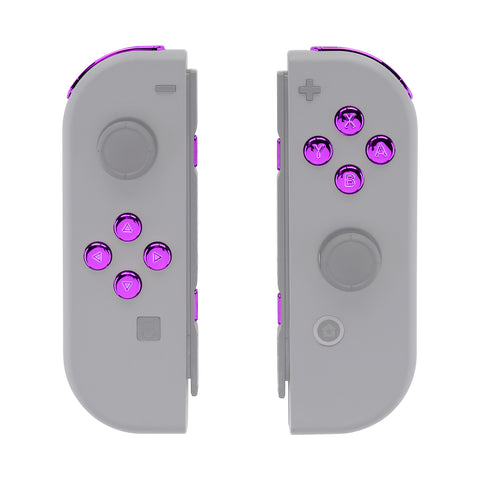eXtremeRate Replacement ABXY Direction Keys SR SL L R ZR ZL Trigger Buttons, Full Set Buttons for NS Switch JoyCon & OLED JoyCon - Chrome Purple Glossy - AJ305