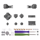 eXtremeRate Classic Gray Custom Full Set Buttons for Gameboy Advance SP, Replacement A B L R Button Power On Off Volume Button D-pad Key for GBA SP Console - Console NOT Included - ASPJ103