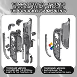 eXtremeRate DIY Replacement Full Set Shell Case with Buttons for Joycon 2 of Nintendo Switch 2 - Deluxe Version - Clear Slate Black - AWHNTM002