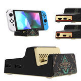 eXtremeRate AiryDocky DIY Kit Glow in Dark - Totem of Kingdom Black Replacement Case for Nintendo Switch Dock, Redesigned Portable Mini Dock Shell Cover for Nintendo Switch OLED - Shells Only, Dock & Circuit Board NOT Included - LLNST002