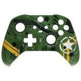 eXtremeRate Army Mecha Faceplate Cover, Soft Touch Front Housing Shell Case Replacement Kit for Xbox One Elite Series 2 Controller Model 1797 - Thumbstick Accent Rings Included - ELT152