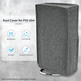 PlayVital Vertical Dust Cover for ps5 Slim Disc Edition(The New Smaller Design), Nylon Dust Proof Protector Waterproof Cover Sleeve for ps5 Slim Console - Gray - BMYPFM002