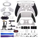 eXtremeRate BEYOND Back Paddles Kit with OLED Display & Redesigned Ergonomic Grips for PS5 Edge Controller - Rubberized White & Black - BYNEGU003