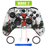 eXtremeRate Biohazard Faceplate Cover, Soft Touch Front Housing Shell Case Replacement Kit for Xbox One Elite Series 2 Controller Model 1797 and Core Model 1797 and Core Model 1797 - Thumbstick Accent Rings Included - ELT150