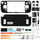 eXtremeRate Replacement Black Full Set Shell with Buttons for Steam Deck LCD - QESDP002