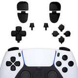 eXtremeRate Replacement D-pad R1 L1 R2 L2 Triggers Share Options Face Buttons, Chrome Black Full Set Buttons Compatible with ps5 Controller BDM-030 - Controller NOT Included - JPF2008G3