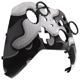 eXtremeRate Black White Camouflage Faceplate Cover, Soft Touch Front Housing Shell Case Replacement Kit for Xbox One Elite Series 2 Controller Model 1797 - Thumbstick Accent Rings Included - ELT147