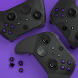 eXtremeRate Three-Tone Black & Clear & Purple ABXY Action Buttons with Classic Symbols for Xbox Series X & S Controller & Xbox One S/X & Xbox One Elite V1/V2 Controller - JDX3M006