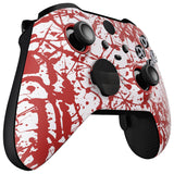 eXtremeRate Blood Patterned Faceplate Cover, Soft Touch Front Housing Shell Case Replacement Kit for Xbox One Elite Series 2 Controller Model 1797 and Core Model 1797 and Core Model 1797 - Thumbstick Accent Rings Included - ELS211