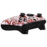 eXtremeRate Blood Patterned Faceplate Cover, Soft Touch Front Housing Shell Case Replacement Kit for Xbox One Elite Series 2 Controller Model 1797 and Core Model 1797 and Core Model 1797 - Thumbstick Accent Rings Included - ELS211