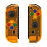 eXtremeRate Clear Orange Joycon Handheld Controller Housing with Full Set Buttons, DIY Replacement Shell Case for NS Switch JoyCon & OLED JoyCon - Joycon and Console NOT Included - CM515