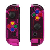eXtremeRate Clear Candy Pink Joycon Handheld Controller Housing with Full Set Buttons, DIY Replacement Shell Case for NS Switch JoyCon & OLED JoyCon - Joycon and Console NOT Included - CM516