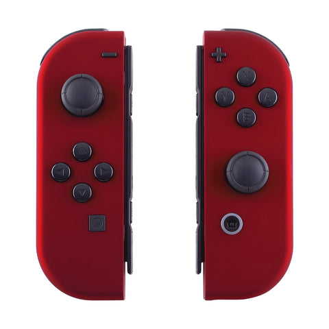 eXtremeRate Soft Touch Grip Red Handheld Controller Housing With Full Set Buttons DIY Replacement Shell Case for NS Switch JoyCon & OLED JoyCon - Console Shell NOT Included - CP302