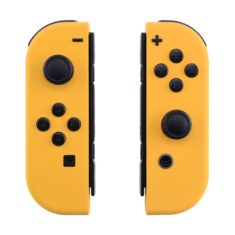 eXtremeRate Soft Touch Grip Caution Yellow Handheld Controller Housing With Full Set Buttons DIY Replacement Shell Case for NS Switch JoyCon & OLED JoyCon - Console Shell NOT Included - CP305