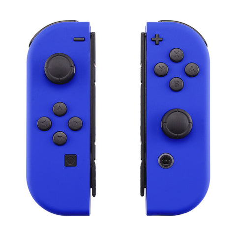 eXtremeRate Soft Touch Grip Blue Joycon Handheld Controller Housing with Full Set Buttons, DIY Replacement Shell Case for NS Switch JoyCon & OLED JoyCon - Console Shell NOT Included - CP315