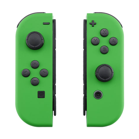 eXtremeRate Soft Touch Grip Green Joycon Handheld Controller Housing with Full Set Buttons, DIY Replacement Shell Case for NS Switch JoyCon & OLED JoyCon - Console Shell NOT Included - CP316