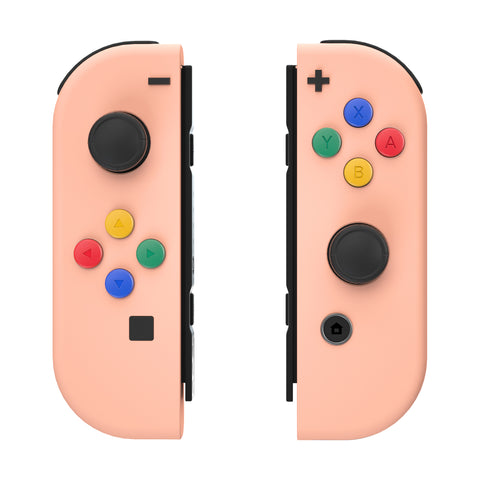 eXtremeRate Mandys Pink Joycon Handheld Controller Housing with ABXY Direction Buttons, DIY Replacement Shell Case for NS Switch JoyCon & OLED JoyCon – Console Shell NOT Included - CP329