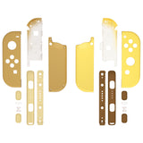 eXtremeRate Replacement Full Set Shell Case with Buttons & Wrist Strap Cover for Joycon of NS Switch - Monsters Brown & Yellow - CP340